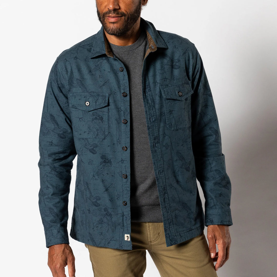 Duck Head Slater Moleskin Overshirt: Graphite Blue