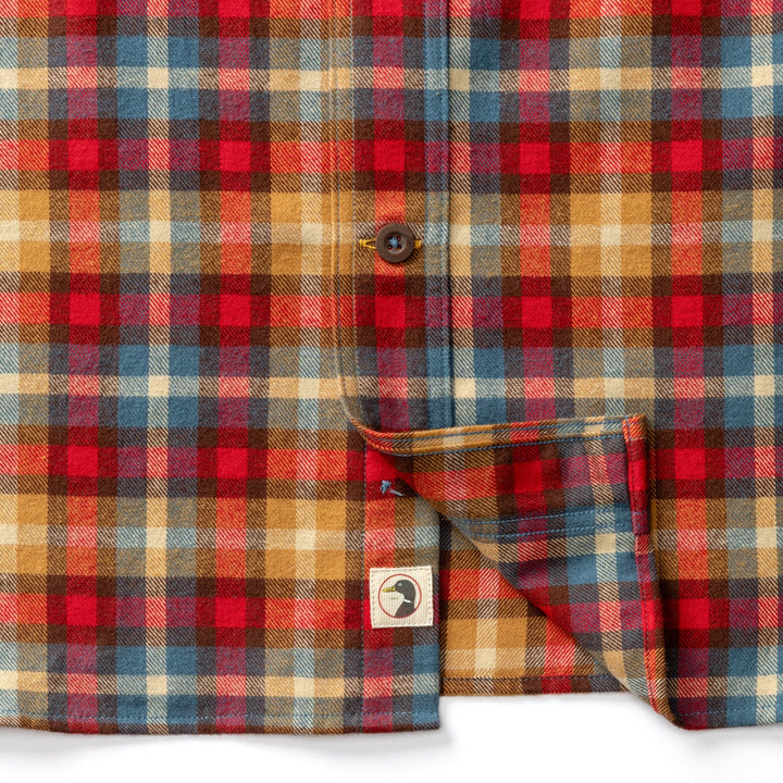 Duck Head Cotton Flannel Sport Shirt: Pomegranate