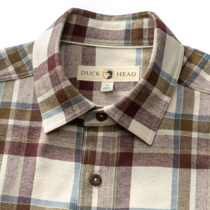 Duck Head Cotton Flannel Sport Shirt: Huckleberry