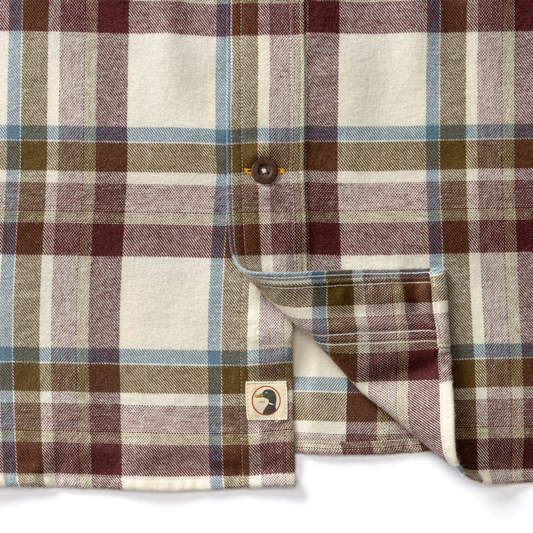 Duck Head Cotton Flannel Sport Shirt: Huckleberry