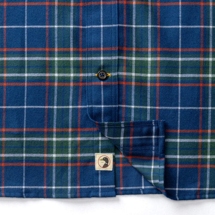 Duck Head Cotton Flannel Sport Shirt: Navy Peony