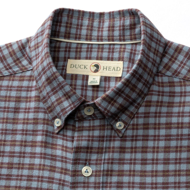 Duck Head Cotton Flannel Sport Shirt: Windblown Sky