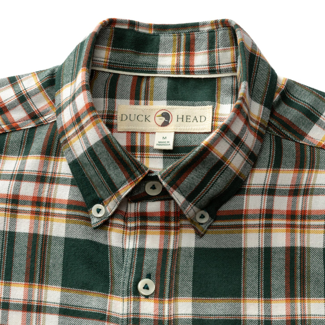 Duck Head Cotton Flannel Sport Shirt: Pine Grove