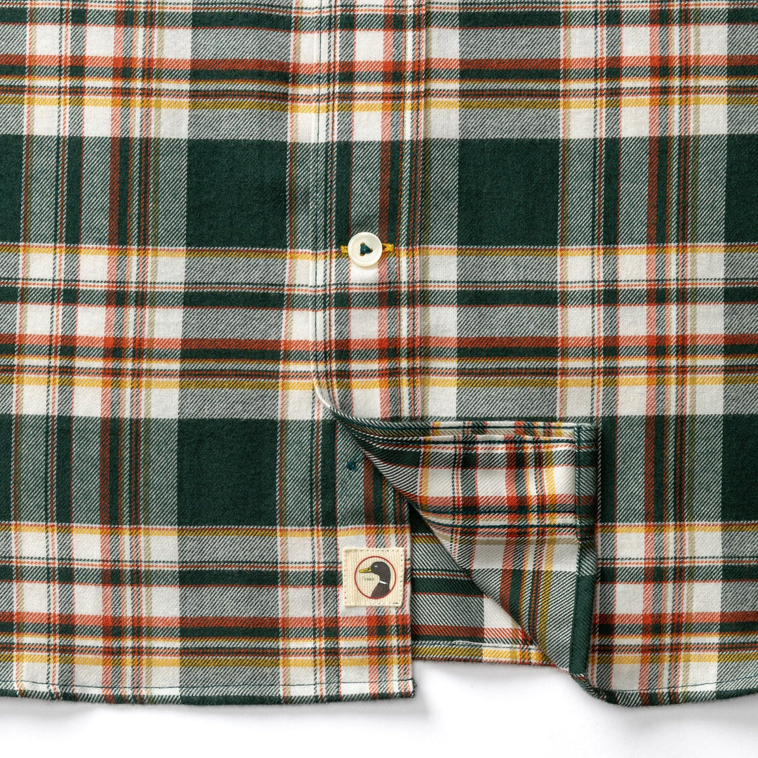 Duck Head Cotton Flannel Sport Shirt: Pine Grove