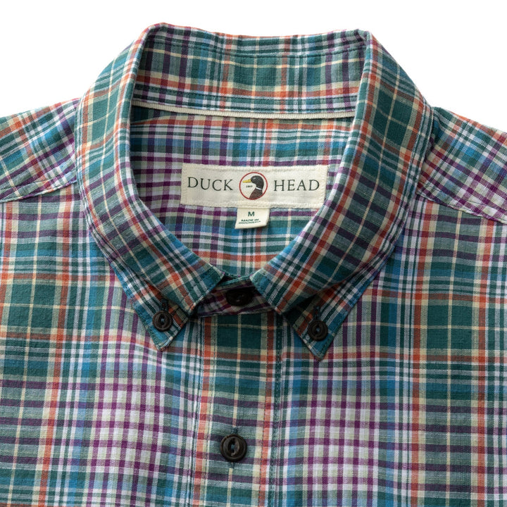 Duck Head Cotton Slub Sport Shirt: Midnight Teal