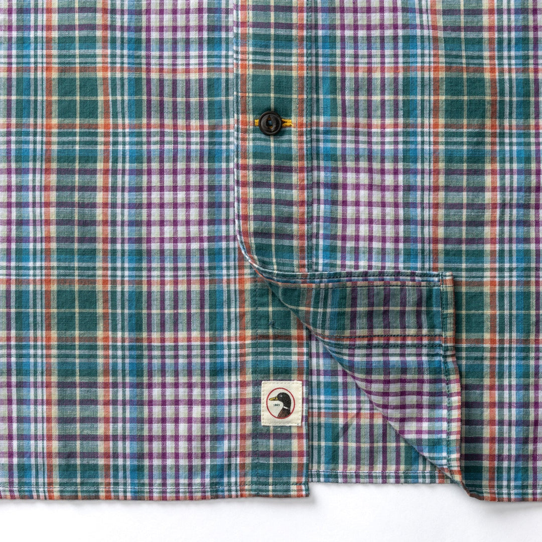 Duck Head Cotton Slub Sport Shirt: Midnight Teal
