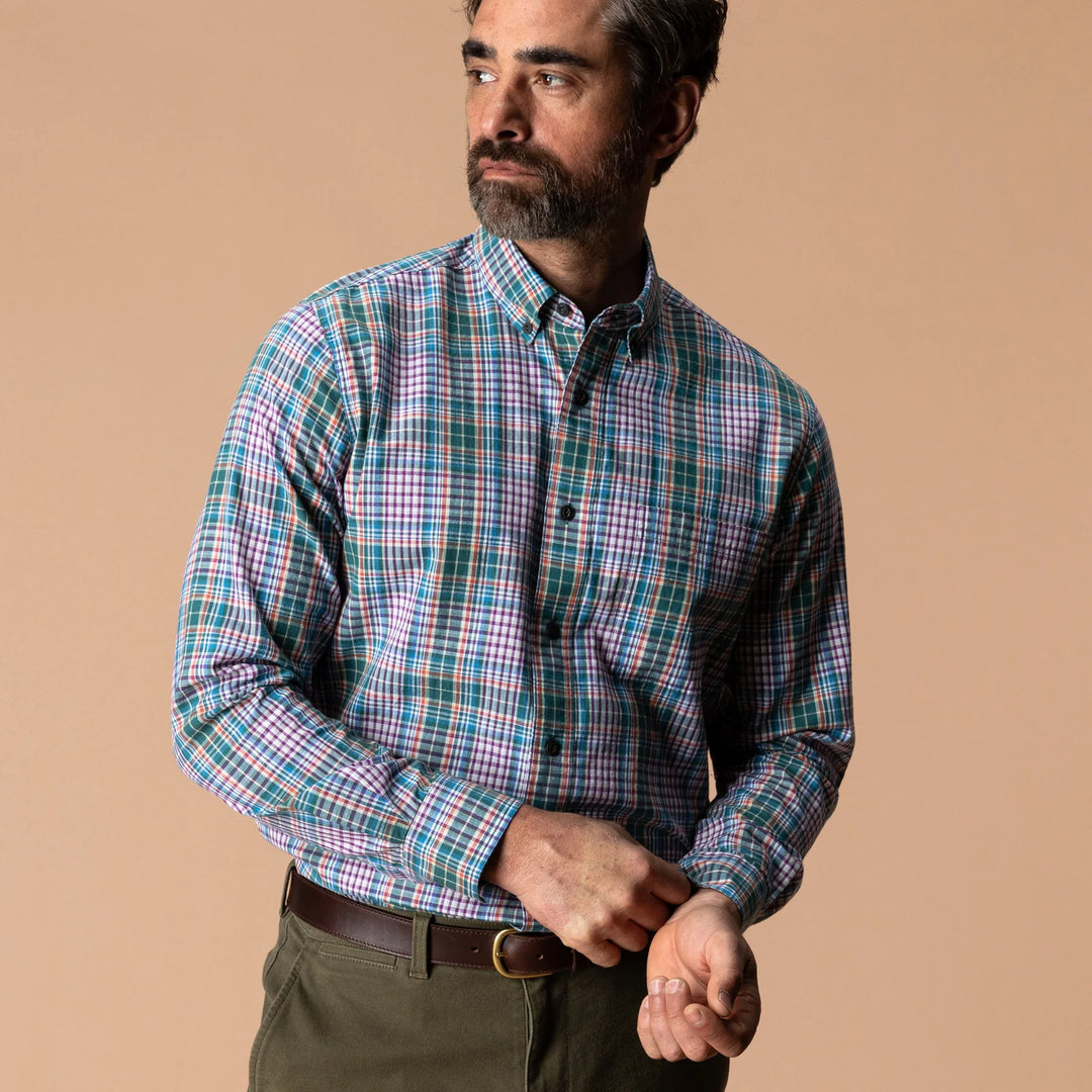 Duck Head Cotton Slub Sport Shirt: Midnight Teal