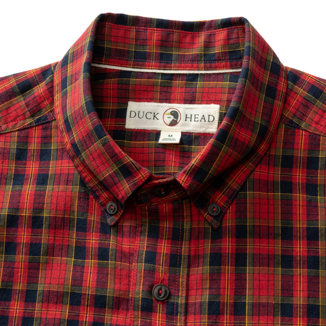 Duck Head Cotton Slub Sport Shirt: Pomegranate