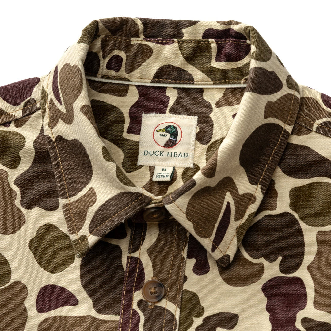 Duck Head Vintage Camo Duck Canvas Jacket: Sandrift Khaki Camo
