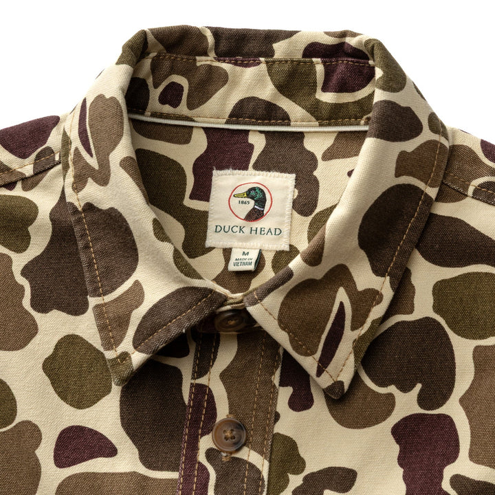 Duck Head Vintage Camo Duck Canvas Jacket: Sandrift Khaki Camo