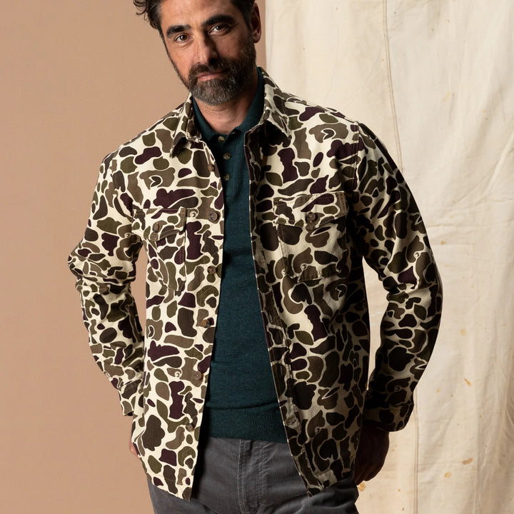 Duck Head Vintage Camo Duck Canvas Jacket: Sandrift Khaki Camo
