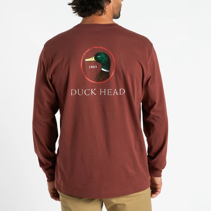 Duck Head Logo Long Sleeve T-Shirt: Sable