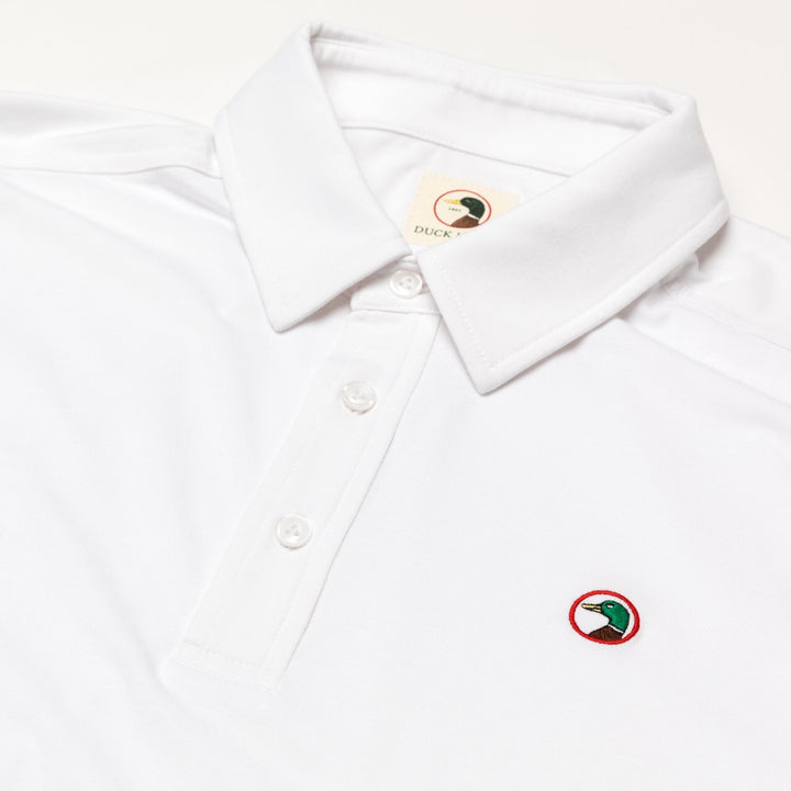 Duck Head Hayes Performance Logo Polo: White