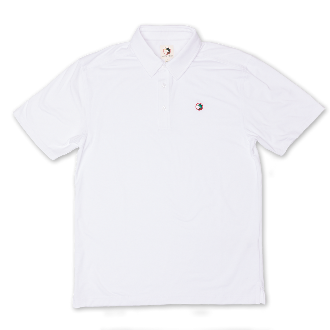 Duck Head Hayes Performance Logo Polo: White