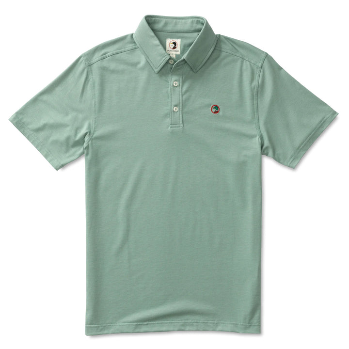 Duck Head Hayes Performance Logo Polo: Shadow Green