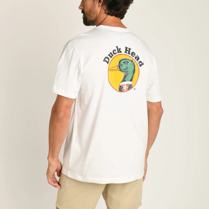 Duckhead Distressed Logo Short Sleeve T-Shirt: White