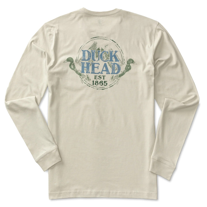 Duck Head Double Duck Long Sleeve T-Shirt: Stone