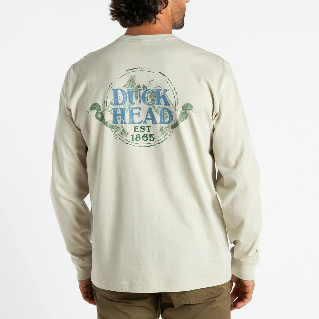 Duck Head Double Duck Long Sleeve T-Shirt: Stone