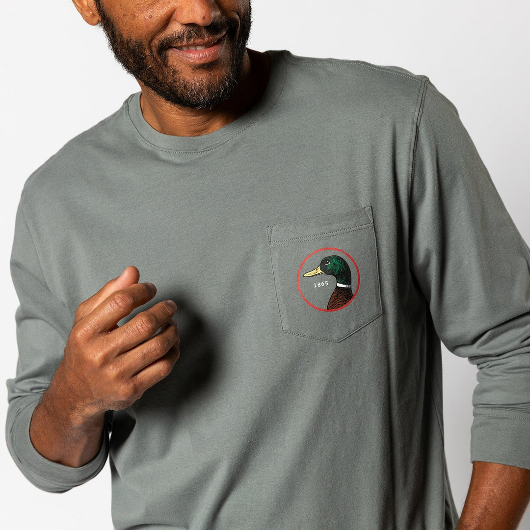 Duck Head Logo Long Sleeve T-Shirt: Sedona Sage