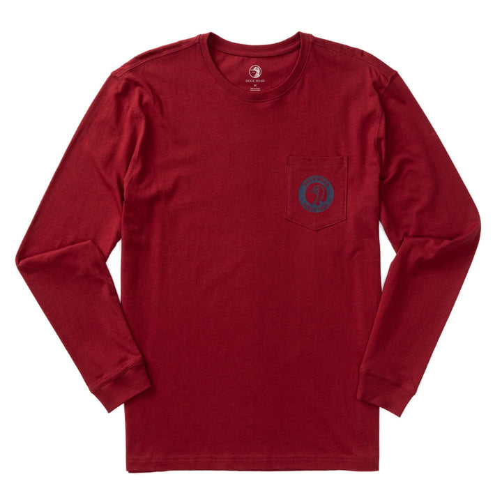 Duck Head Nostalgia Long Sleeve T-shirt: Deep Red