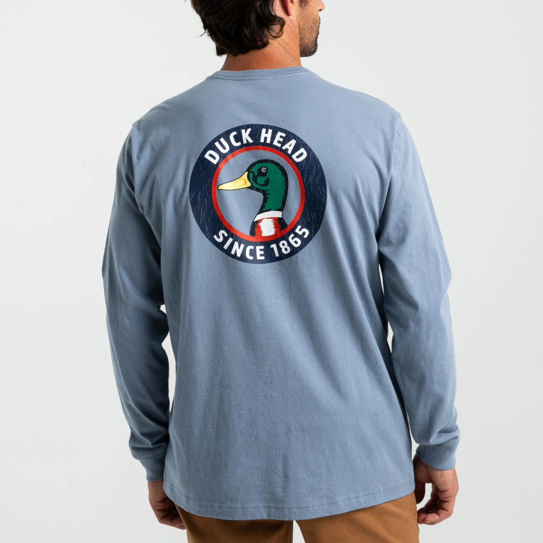 Duck Head Nostalgia Long Sleeve T-shirt: Stone Blue