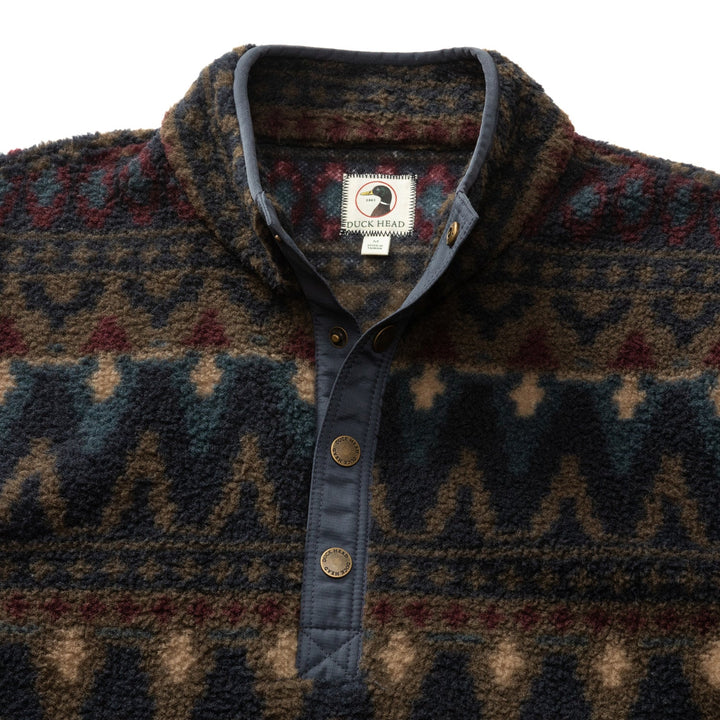 Duck Head Pineview Fleece 1/4 Snap Pullover: Navy