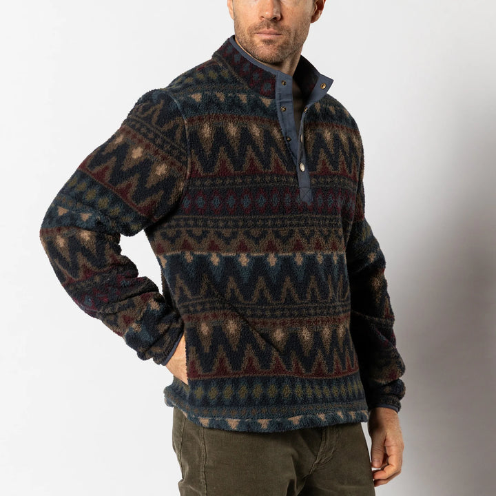 Duck Head Pineview Fleece 1/4 Snap Pullover: Navy