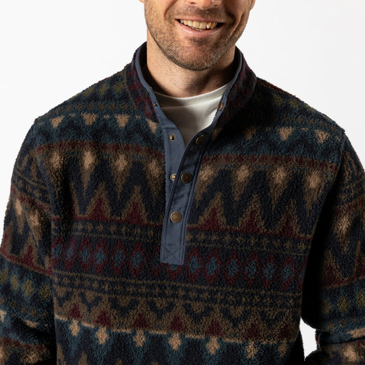 Duck Head Pineview Fleece 1/4 Snap Pullover: Navy