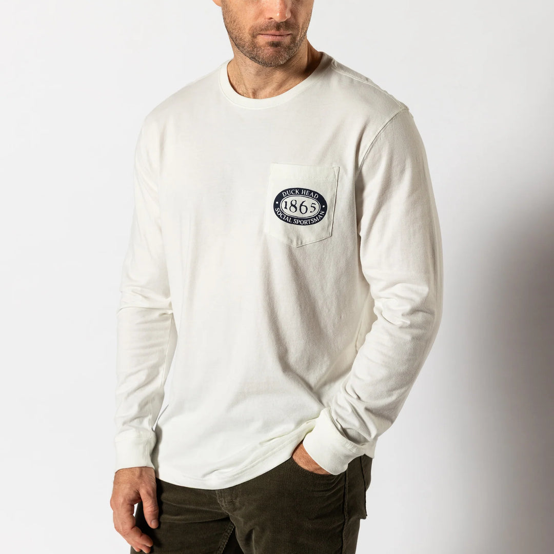 Duck Head Fisherman's Folklore LS T-Shirt: Soft White