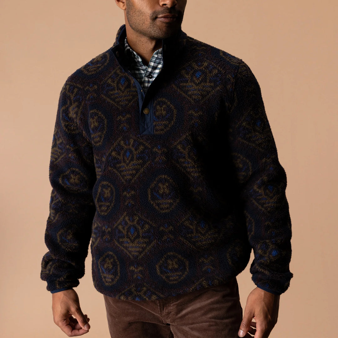 Duck Head Pineview Fleece 1/4 Snap Pullover: Deep Navy