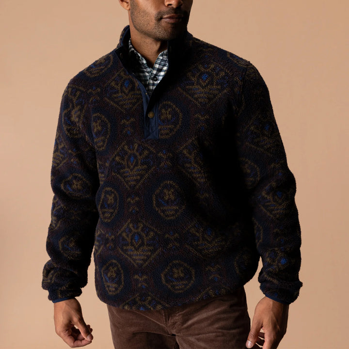 Duck Head Pineview Fleece 1/4 Snap Pullover: Deep Navy