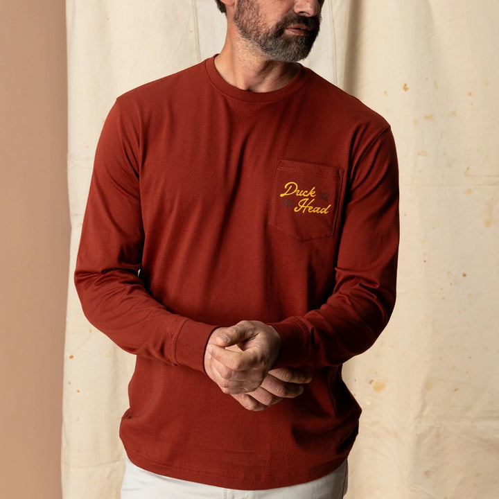Duck Head Flying Wood Duck T-shirt: Brandy Brown