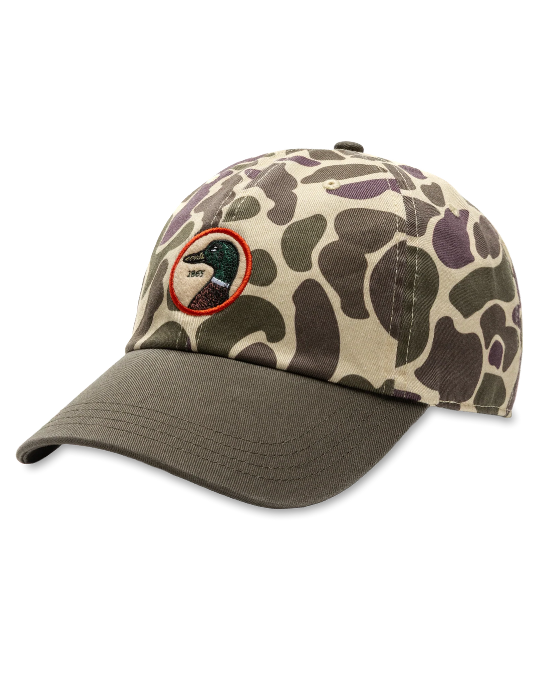 Duck Head Circle Patch Twill Hat: Sandrift Khaki Camo