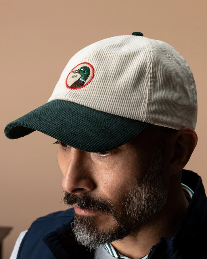 Duck Head Circle Patch Twill Hat: Antique White