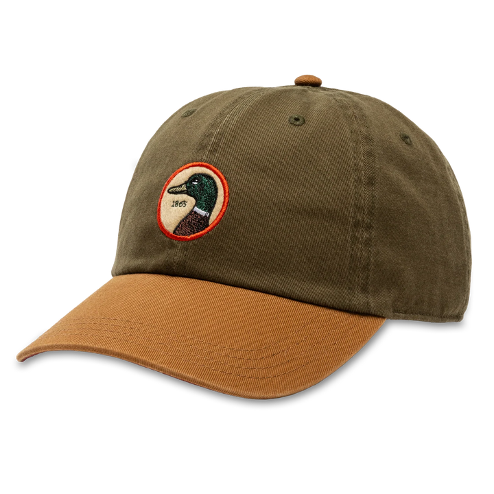 Duck Head Circle Patch Twill Hat: Dark Olive