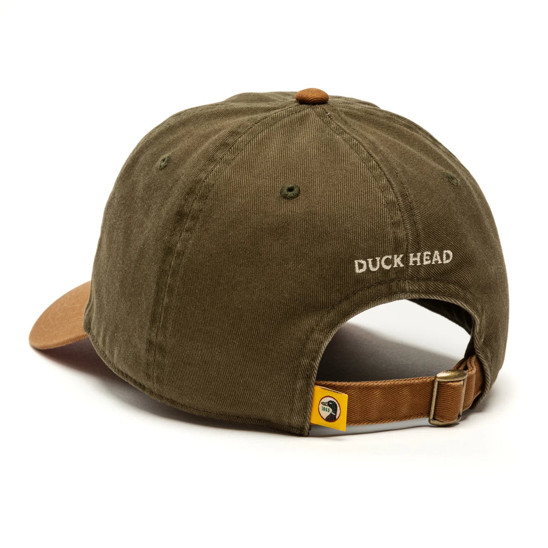 Duck Head Circle Patch Twill Hat: Dark Olive