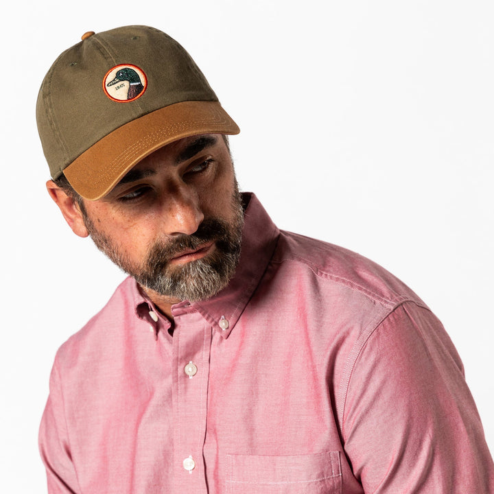 Duck Head Circle Patch Twill Hat: Dark Olive
