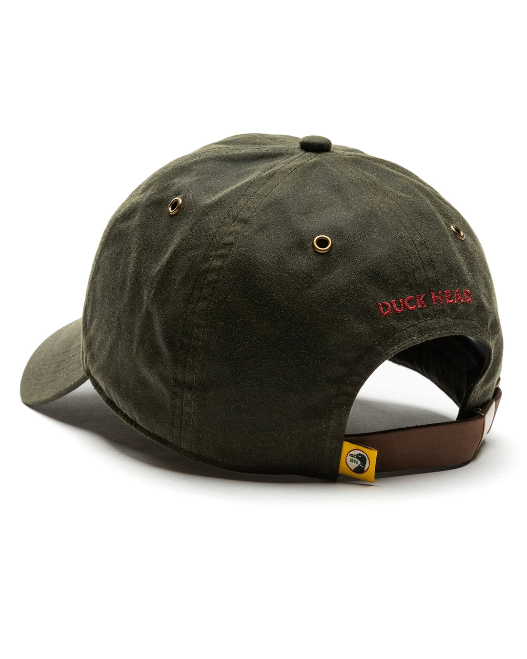 Duck Head Circle Patch Waxed Cotton Hat: Dark Olive