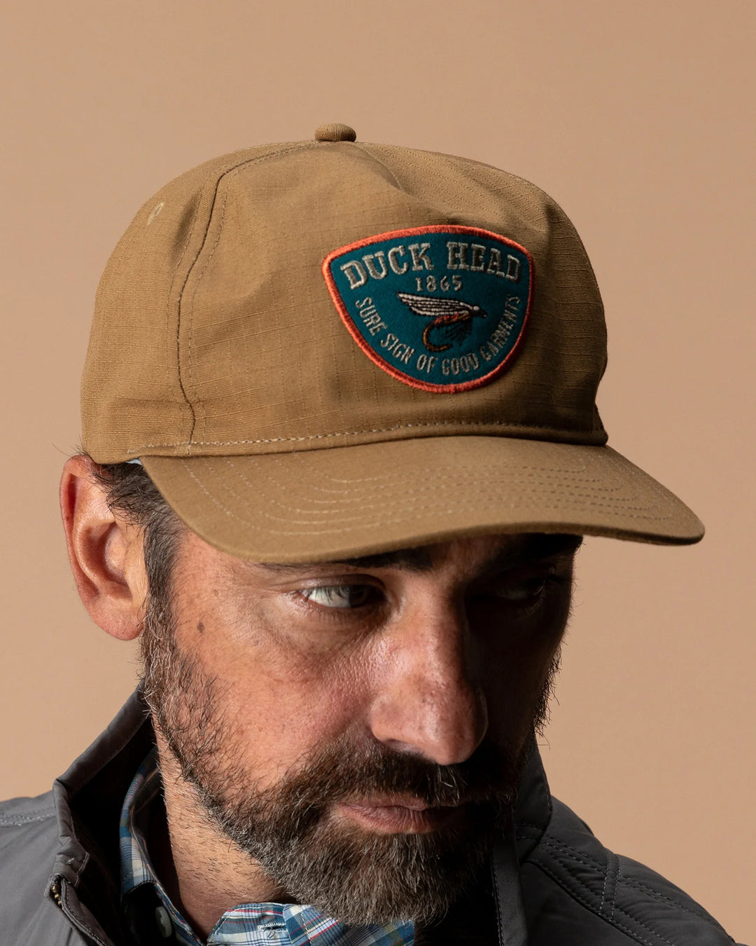 Duck Head Fly Lure Ripstop Unstructured 5-Panel Hat: Bronze Brown