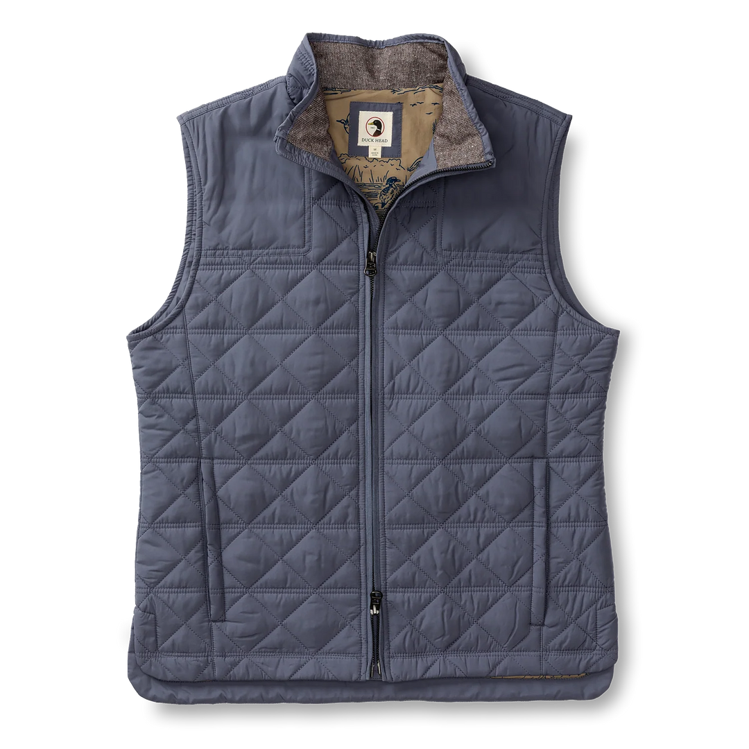Duck Head Fremont Performance Quilted Vest: Fossil Gray