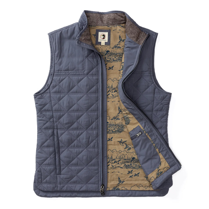 Duck Head Fremont Performance Quilted Vest: Fossil Gray