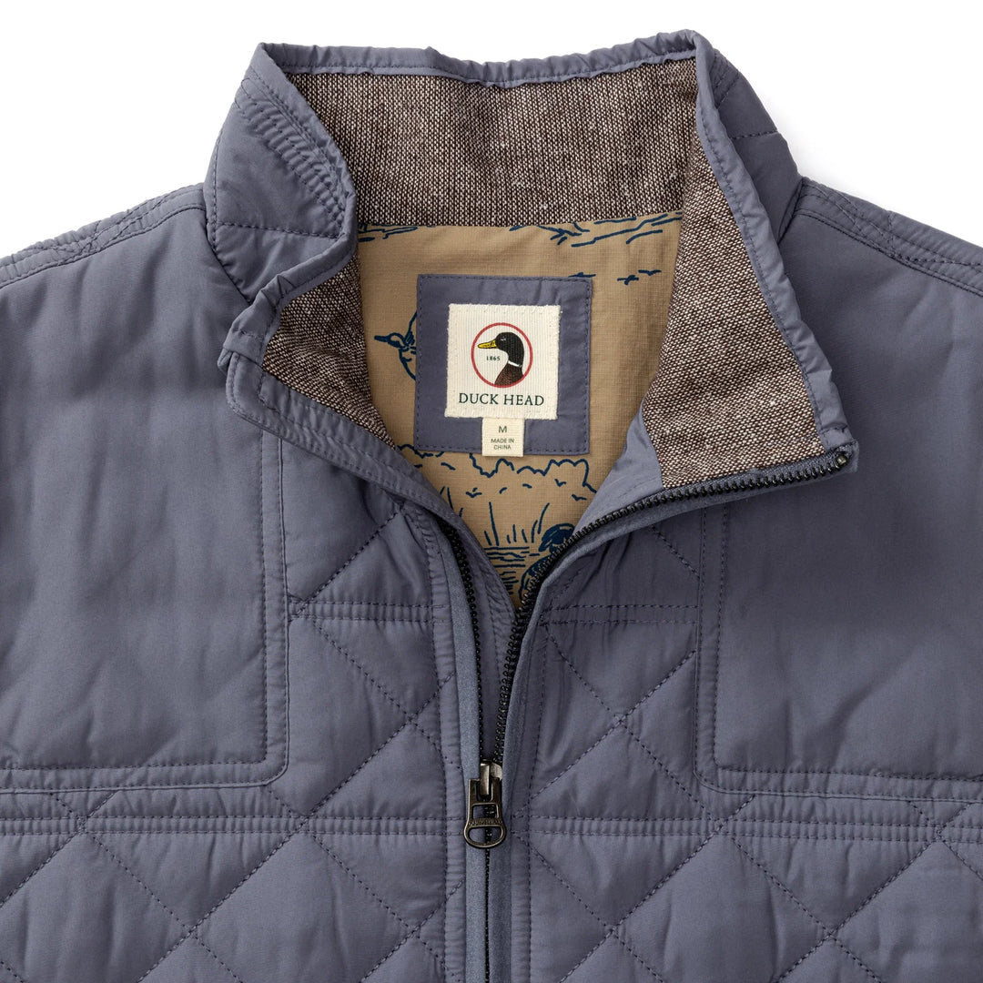 Duck Head Fremont Performance Quilted Vest: Fossil Gray
