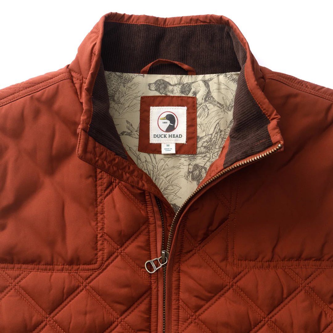 Duck Head Fremont Performance Quilted Vest: Brandy Brown