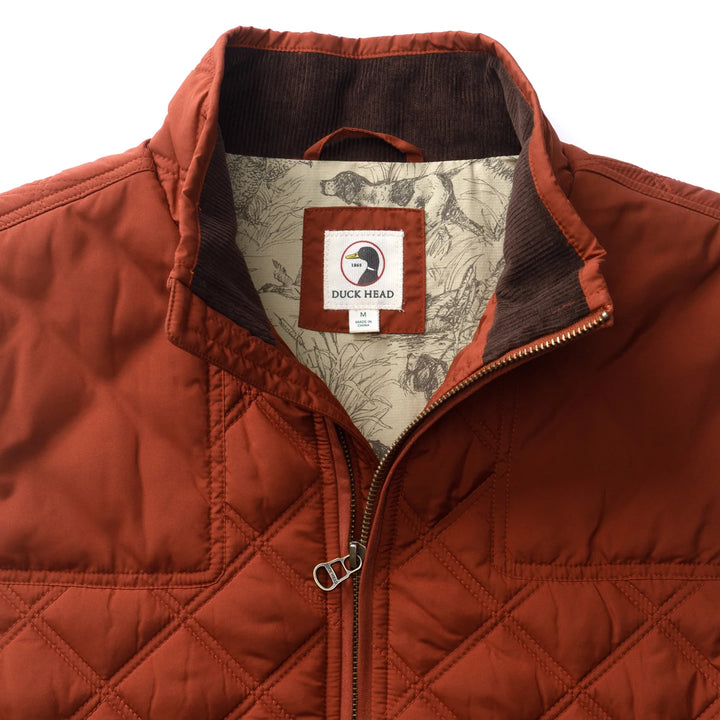 Duck Head Fremont Performance Quilted Vest: Brandy Brown