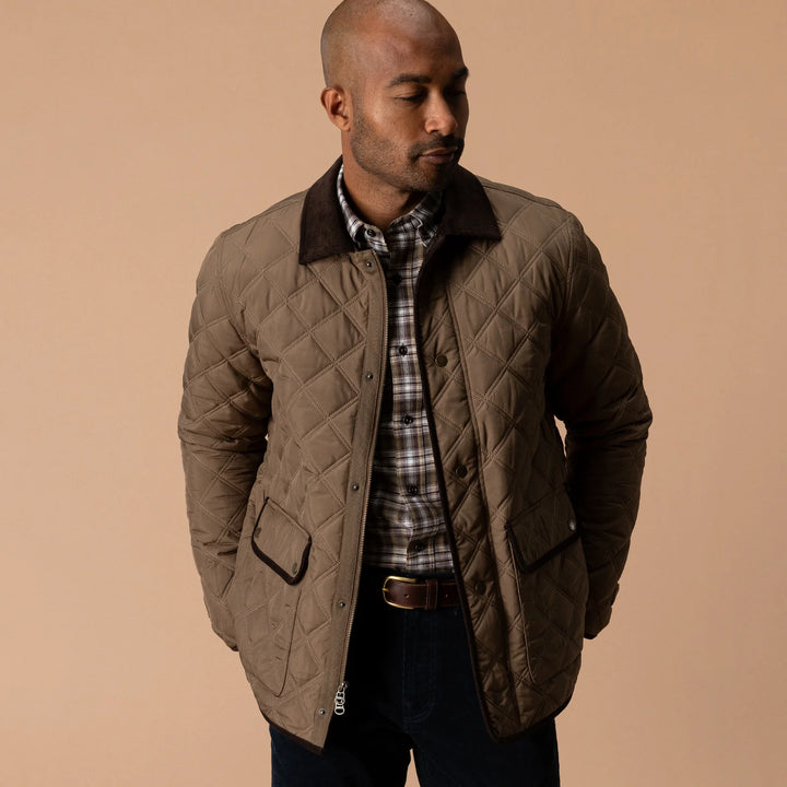 Duck Head Fremont Lodge Performance Quilted Jacket: Dark Taupe