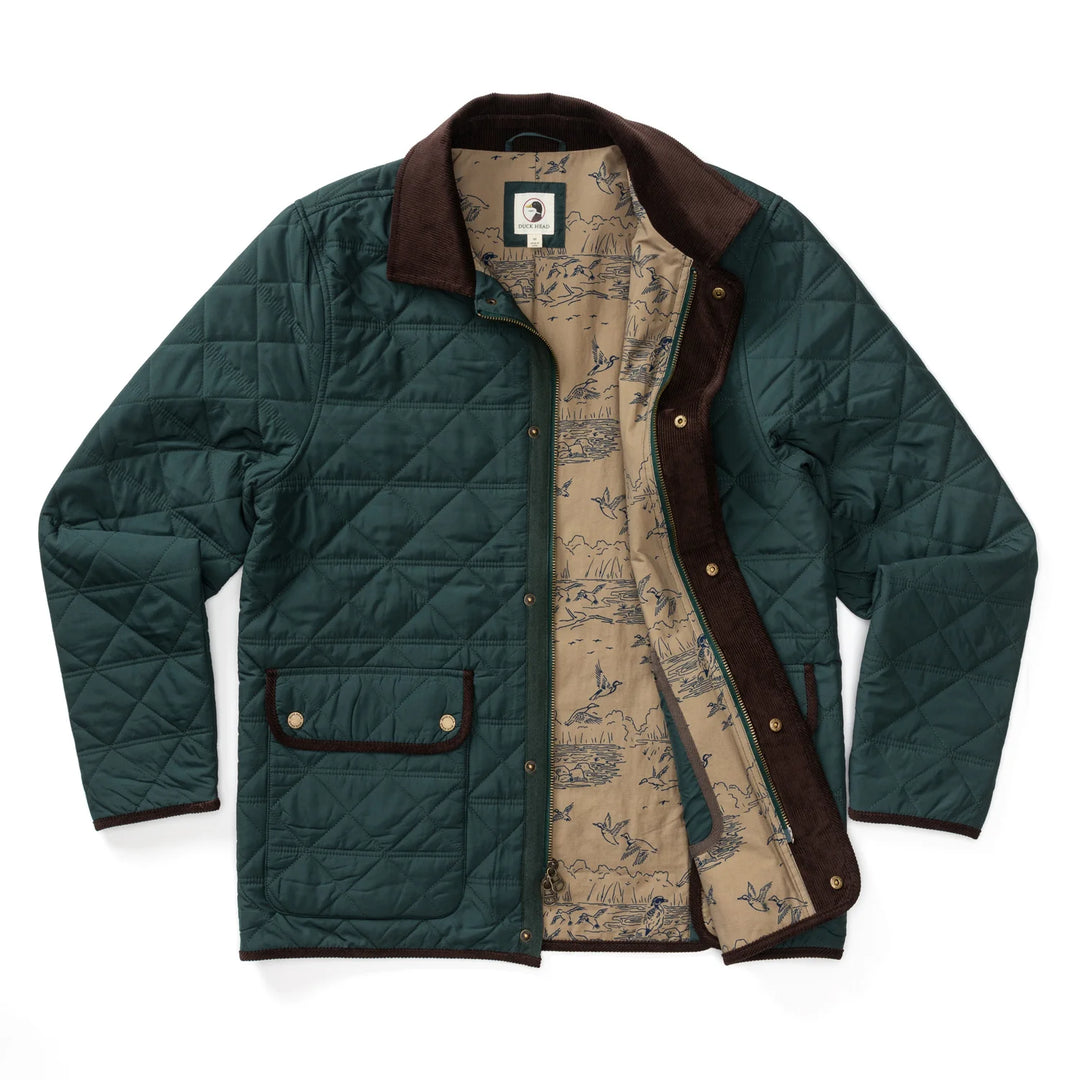 Duck Head Fremont Lodge Performance Quilted Jacket: Spruce Green