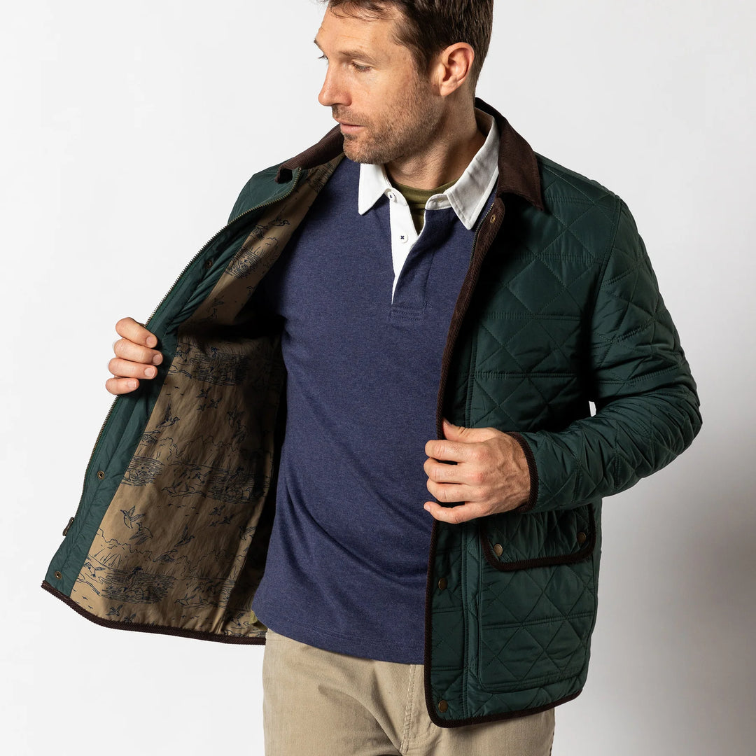Duck Head Fremont Lodge Performance Quilted Jacket: Spruce Green