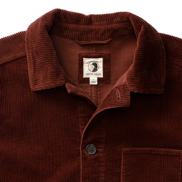 Duck Head Corduroy Chore Coat: Burgundy Brown