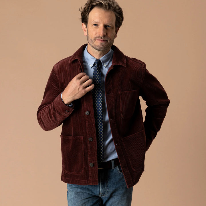Duck Head Corduroy Chore Coat: Burgundy Brown