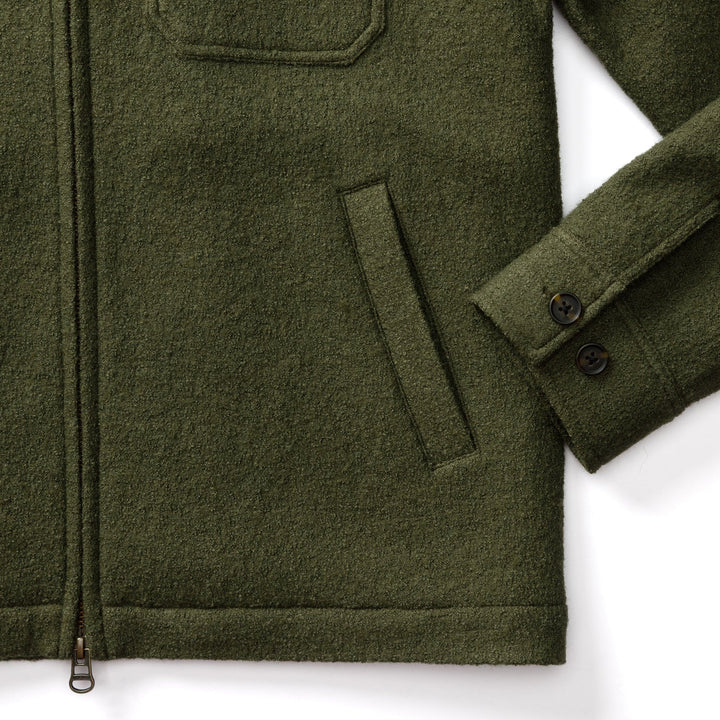 Duck Head Boiled Wool Jacket: Dark Forest Green
